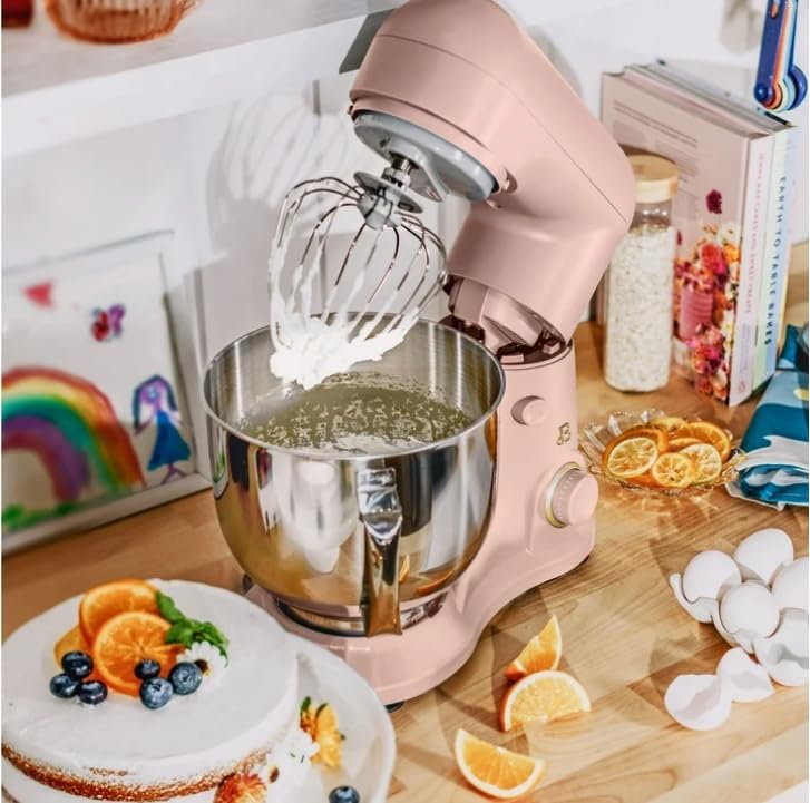 NEW Beautiful 5.3 Qt Stand Mixer, Lightweight & Powerful with Tilt-Head, Rose by Drew Barrymore
