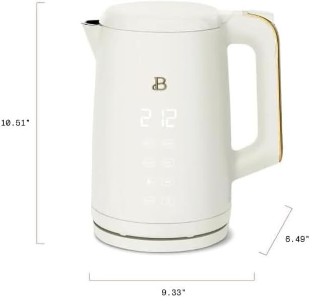 NEW Beautiful 1.7-Liter Electric Kettle 1500 W with One-Touch Activation, White Icing by Drew Barrymore