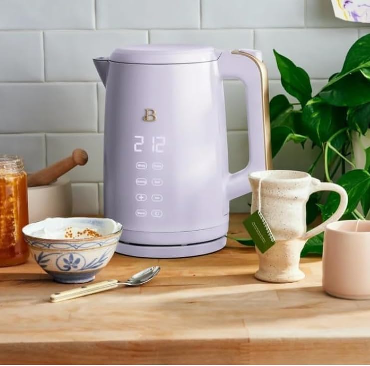 NEW Beautiful 1.7-Liter Electric Kettle 1500 W with One-Touch Activation, Lavender by Drew Barrymore