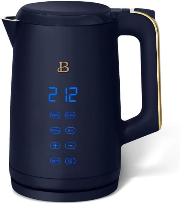 Beautiful 1.7-Liter Electric Kettle 1500 W with One-Touch Activation, Starry Night by Drew Barrymore, Blue
