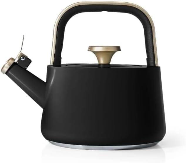 Beautiful 1.8L Ceramic Non-Stick Stovetop Tea Kettle, Black Sesame by Drew Barrymore