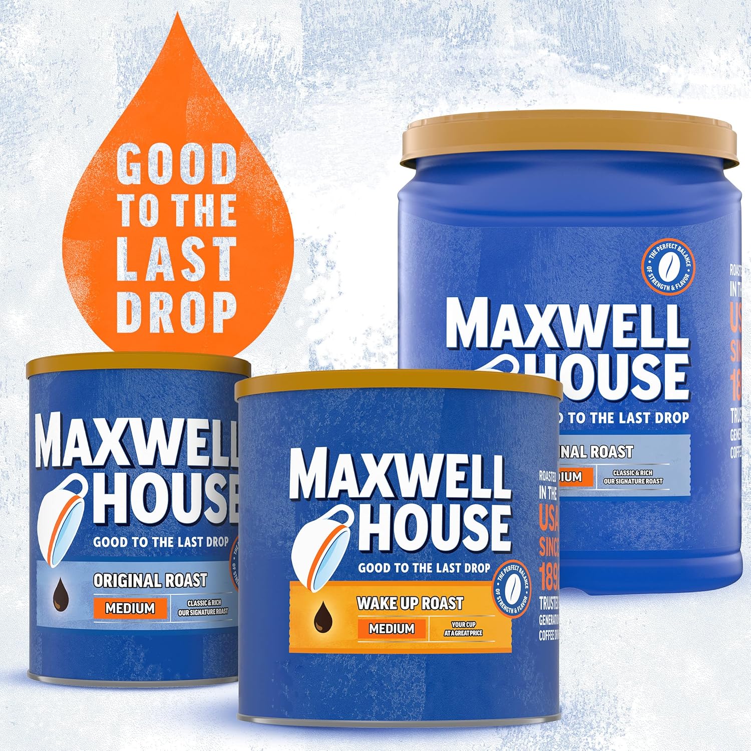 Maxwell House Medium Roast Wake Up Roast Ground Coffee, 30.65 oz. Canister