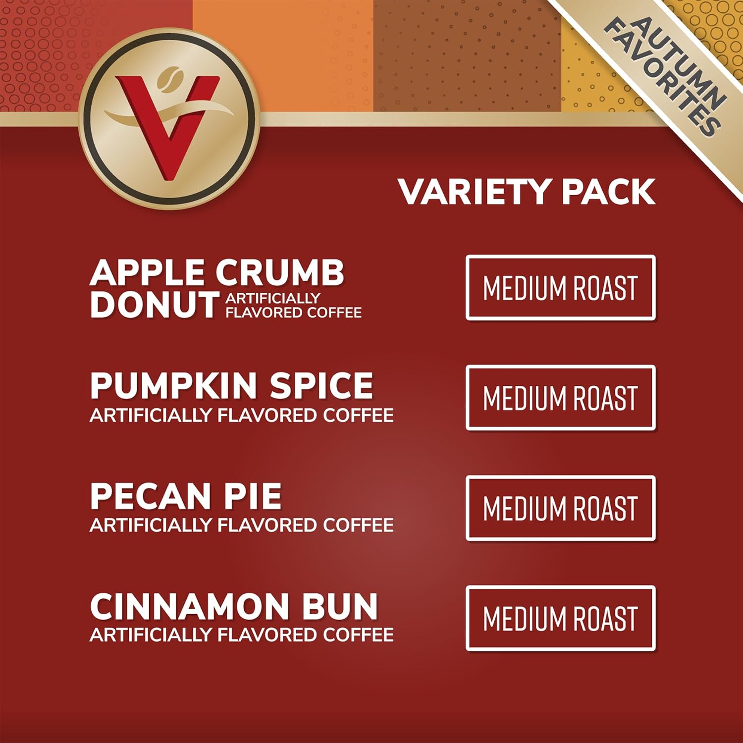 Victor Allen for K-Cup Keurig 2.0 Brewers, Coffee Single Serve Coffee Pods, Autumn Favorites Variety Pack, 96 Count