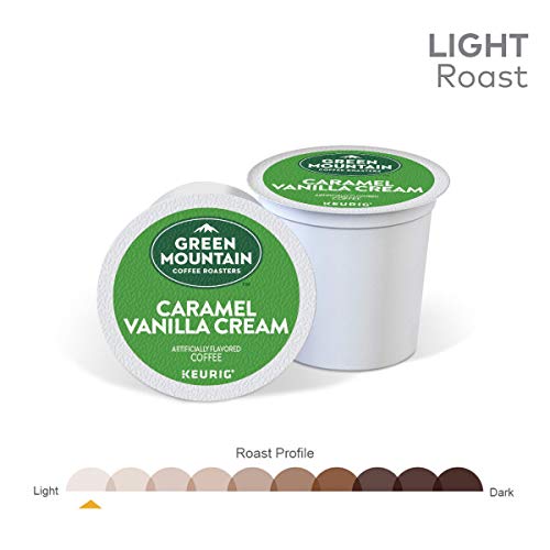 Green Mountain Coffee Roasters Caramel Vanilla Cream Keurig Single-Serve K-Cup pods, Light Roast Coffee, 72 Count