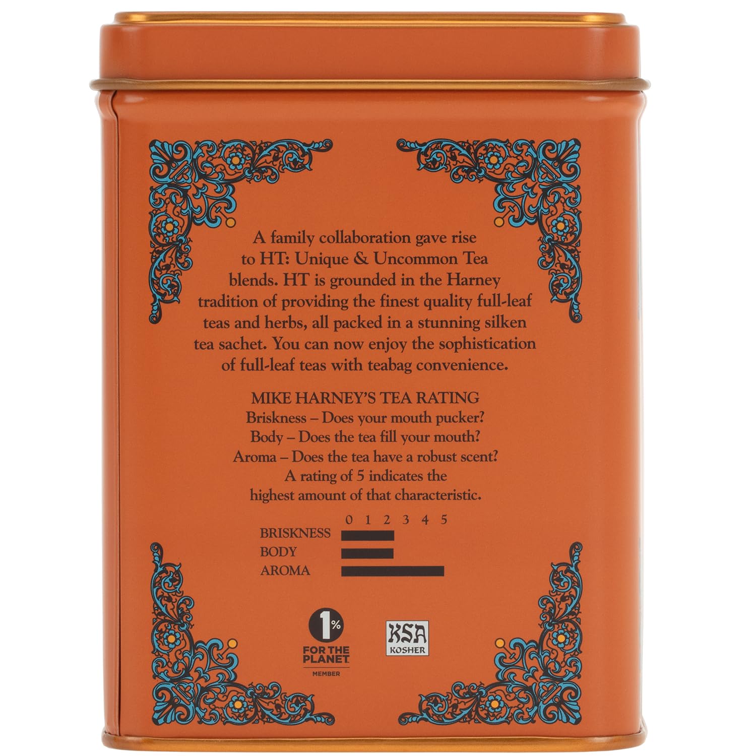 Harney & Sons Caffeinated Hot Cinnamon Sunset Black Tea with Orange and Cloves Tin 20 Sachets (Pack of 1)