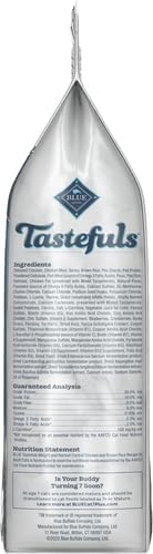 Blue Buffalo Tastefuls Adult Dry Cat Food for Weight Management & Hairball Control, Made in the USA with Natural Ingredients, Chicken Recipe, 7-lb Bag