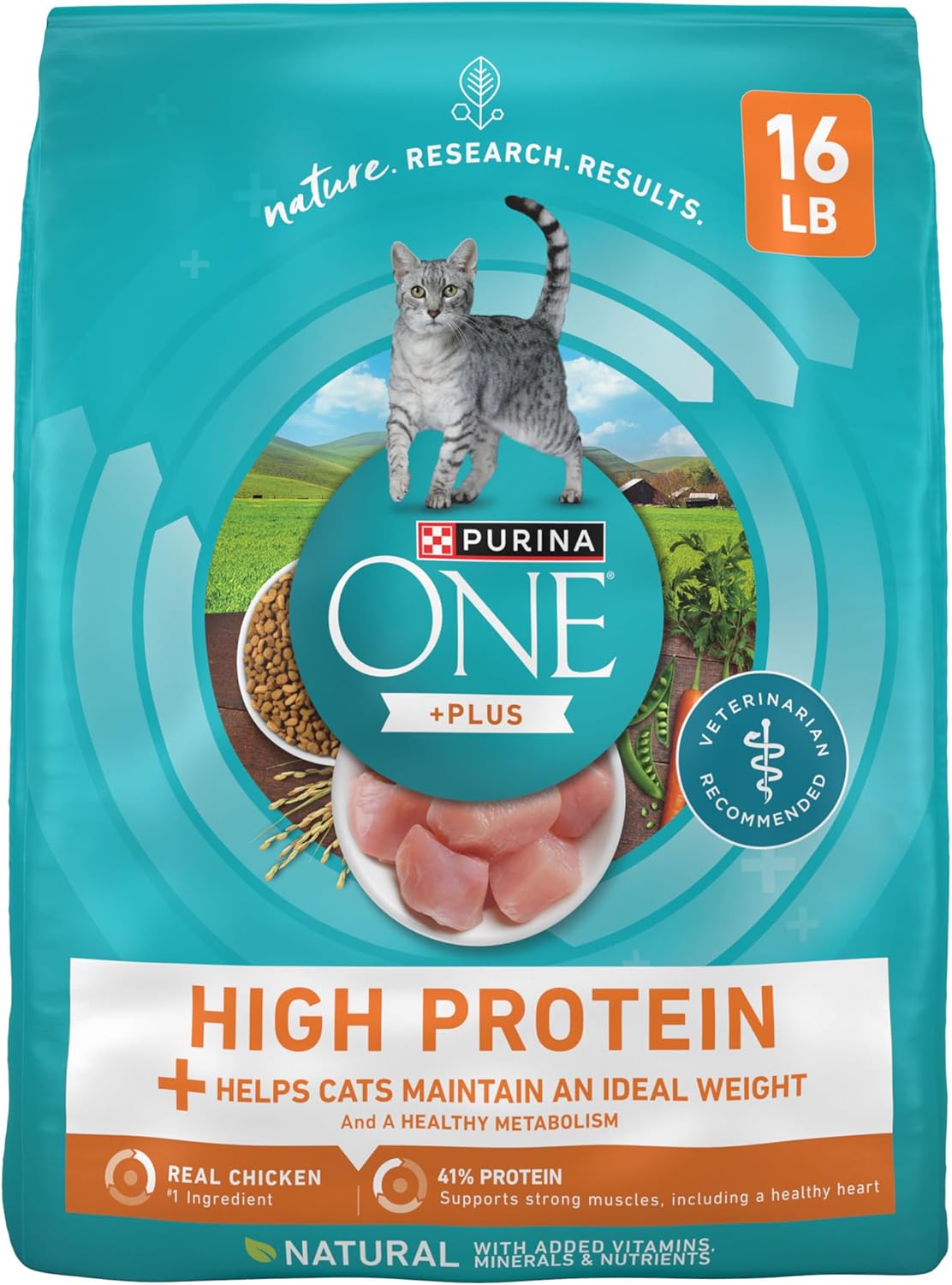 Purina ONE High Protein, Healthy Weight Plus Ideal Weight With Chicken Dry Cat Food Weight Control Formula - 16 lb. Bag