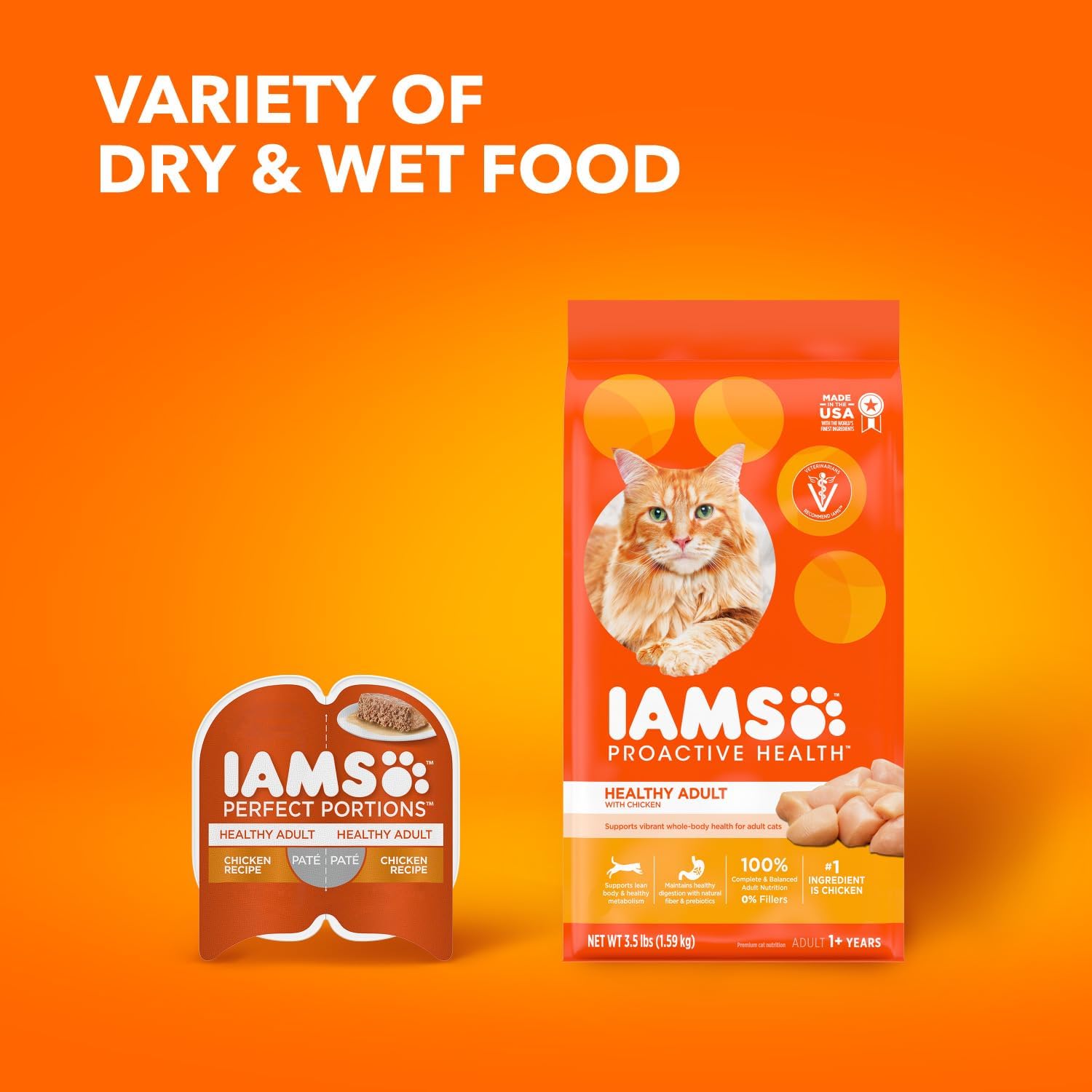 IAMS Proactive Health Healthy Adult Dry Cat Food with Chicken, 7 lb. Bag