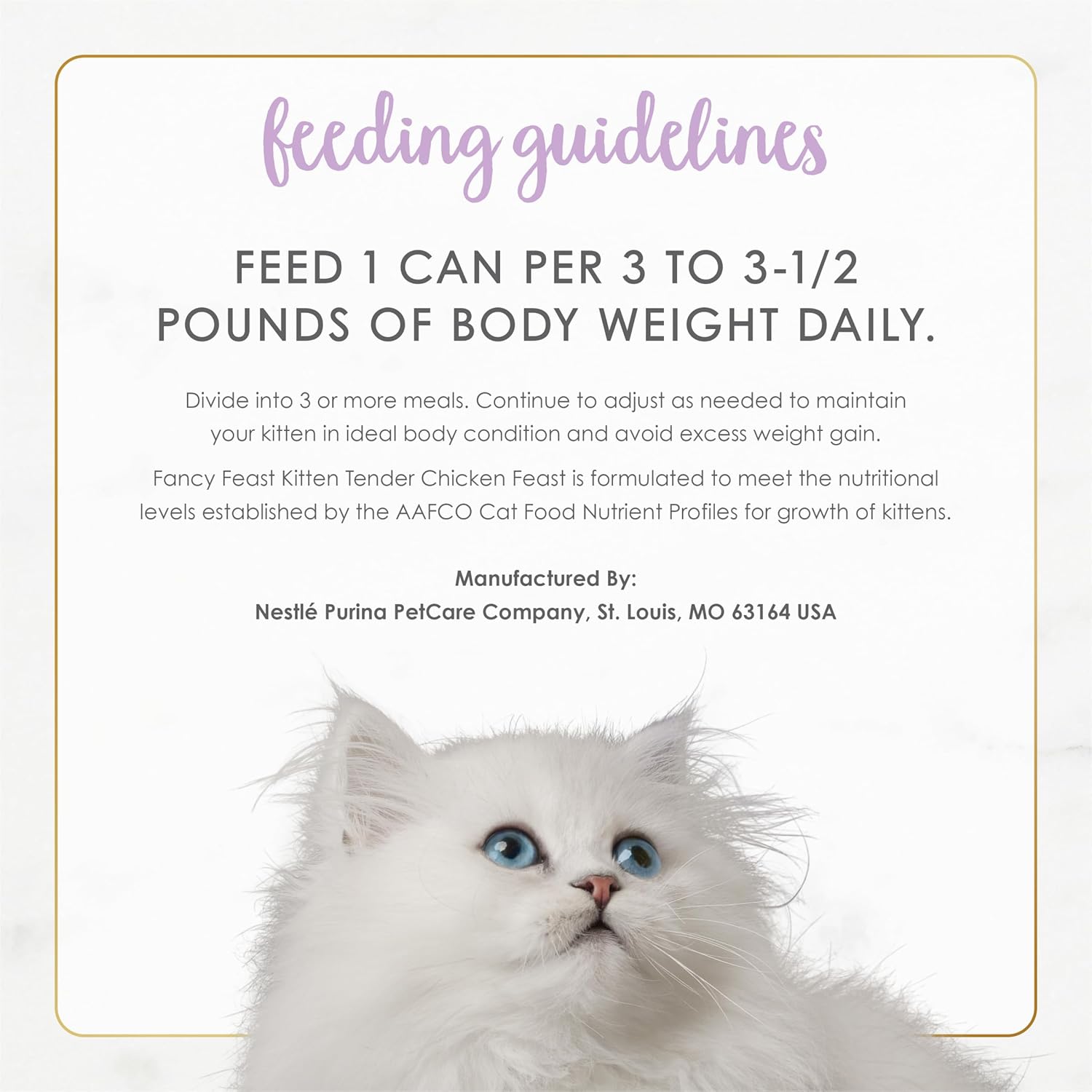 Purina Fancy Feast Kitten Tender Chicken Feast Wet Kitten Food Pate - (Pack of 24) 3 oz. Cans