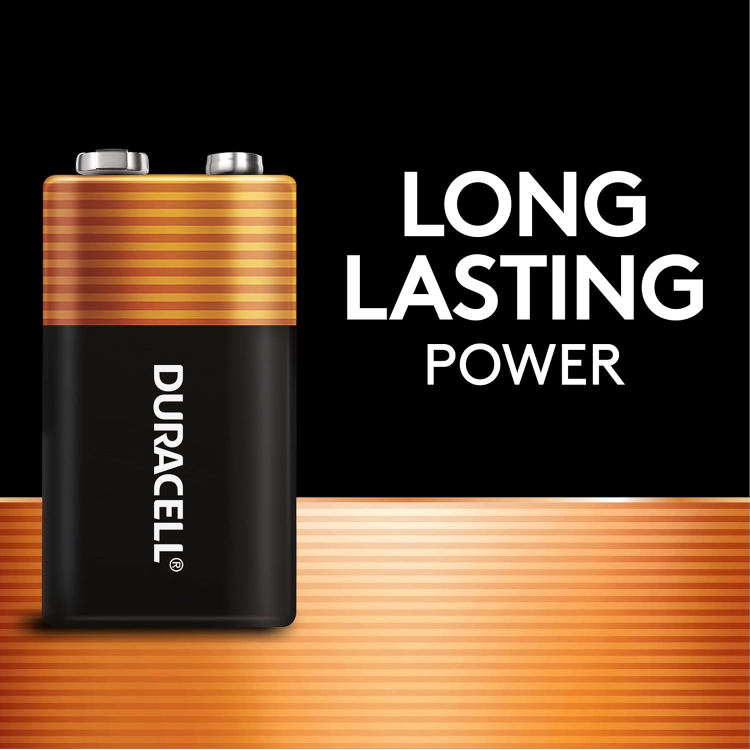 Duracell Coppertop 9V Battery, 2 Count Pack, 9-Volt Battery with Long-lasting Power, All-Purpose Alkaline 9V Battery for Household and Office Devices