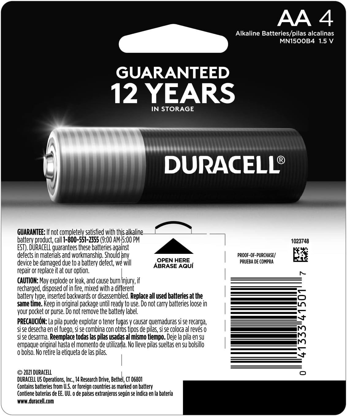 Duracell - CopperTop AA Alkaline Batteries - Long Lasting, All-Purpose Double A Battery for Household and Business, 4 Batteries, Power Remotes, Toys, and More, Reliable and Trustworthy