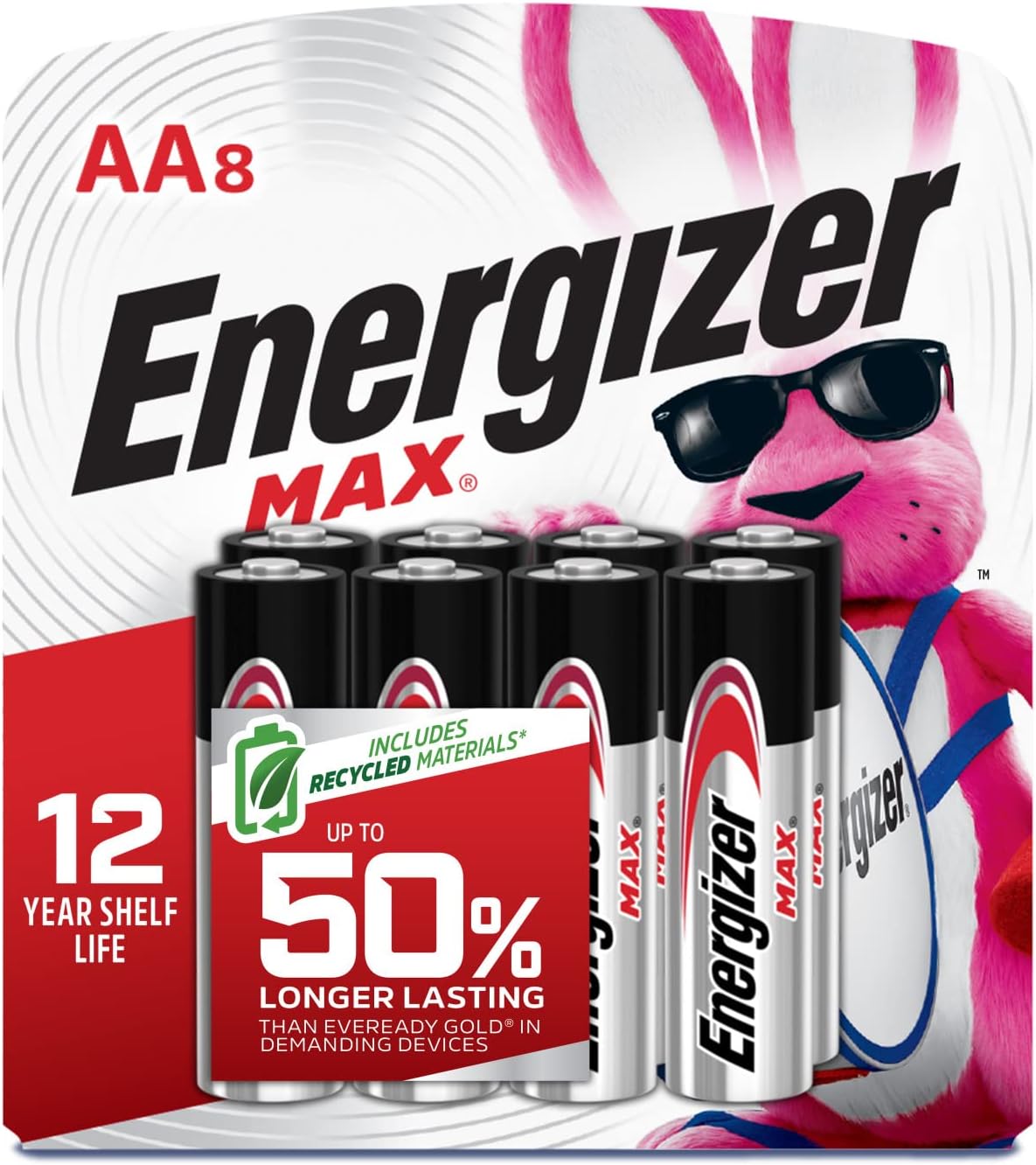 Energizer MAX AA Batteries (8 Pack), Double A Alkaline Batteries