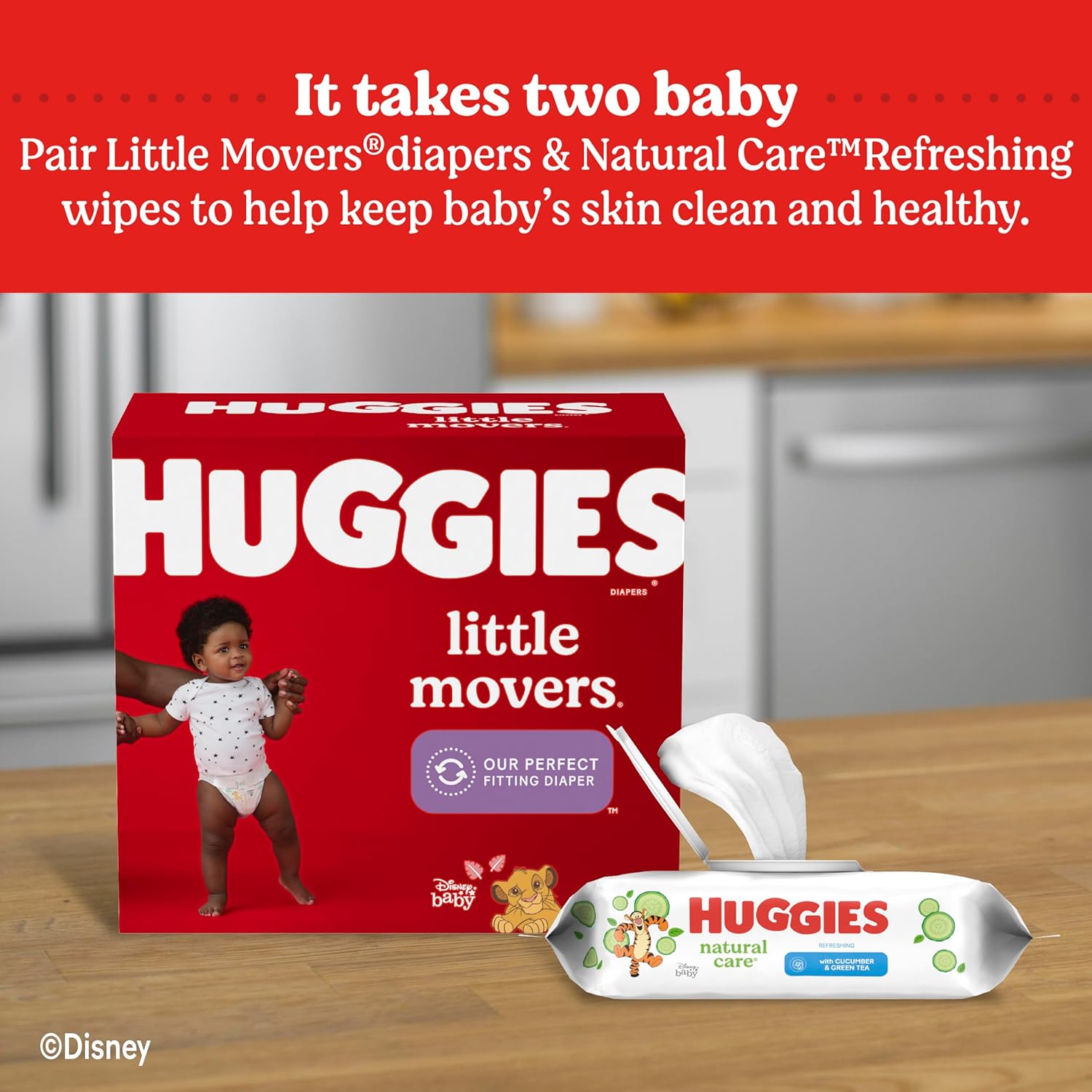 Huggies Natural Care Refreshing Baby Wipes, Hypoallergenic, Scented, 6 Flip-Top Packs (288 Wipes Total)