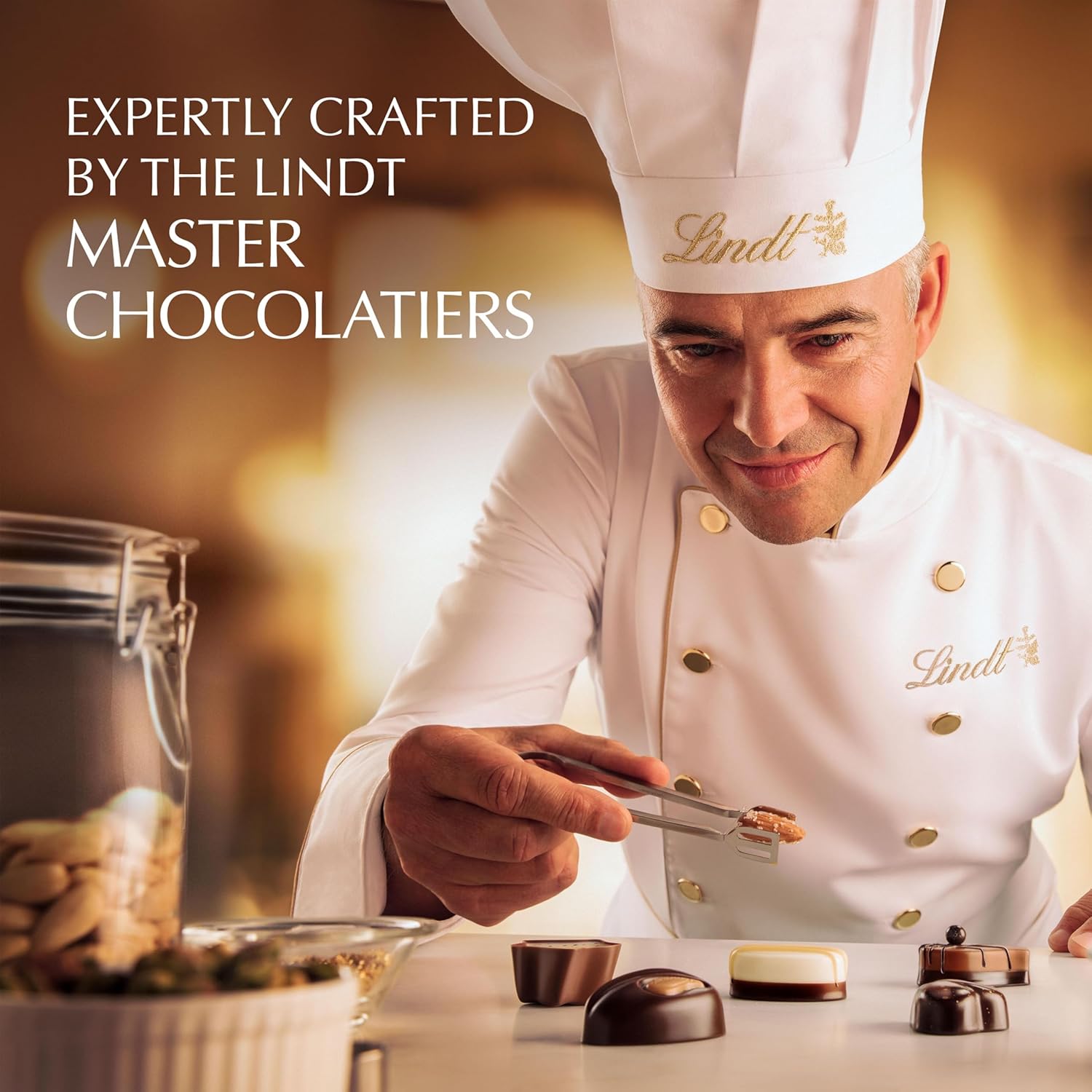 Lindt Mini Pralines, Assorted Chocolate Candy Pralines with Premium Filling, 6.2 oz Box
