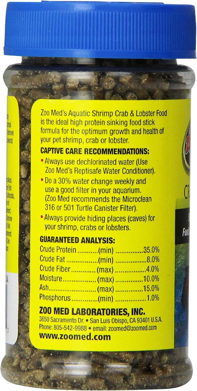 Zoo Med Laboratories SZMZM18 Aquatic Shrimp Crab Lobster Food, 2.5-Ounce