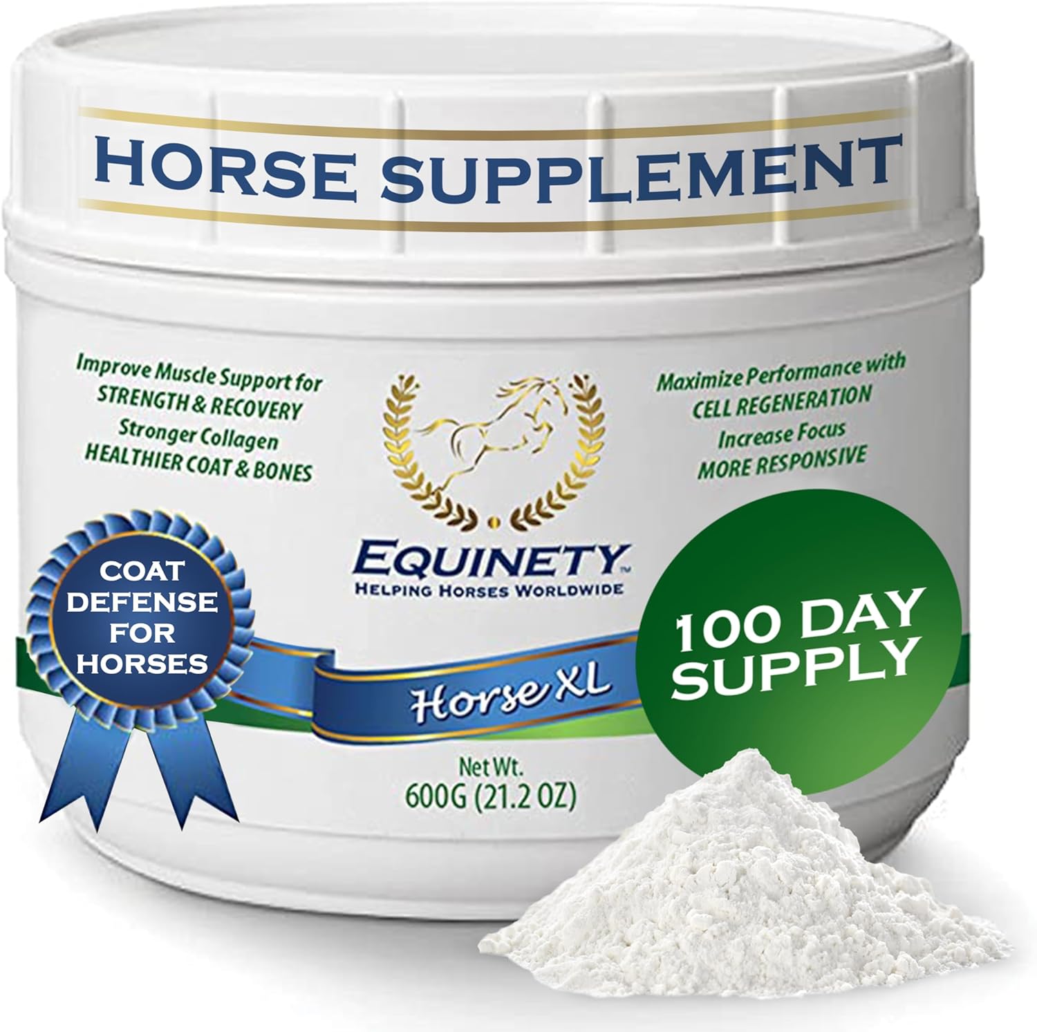 100-Day Supply Horse XL Horse Supplements – Horse Care W/ 8 Essential Amino Acids to Promote Cellular Repair - No Soy or Sugar Coat Defense for Horses - Horse Joint Supplement & Horse Hoof Supplements