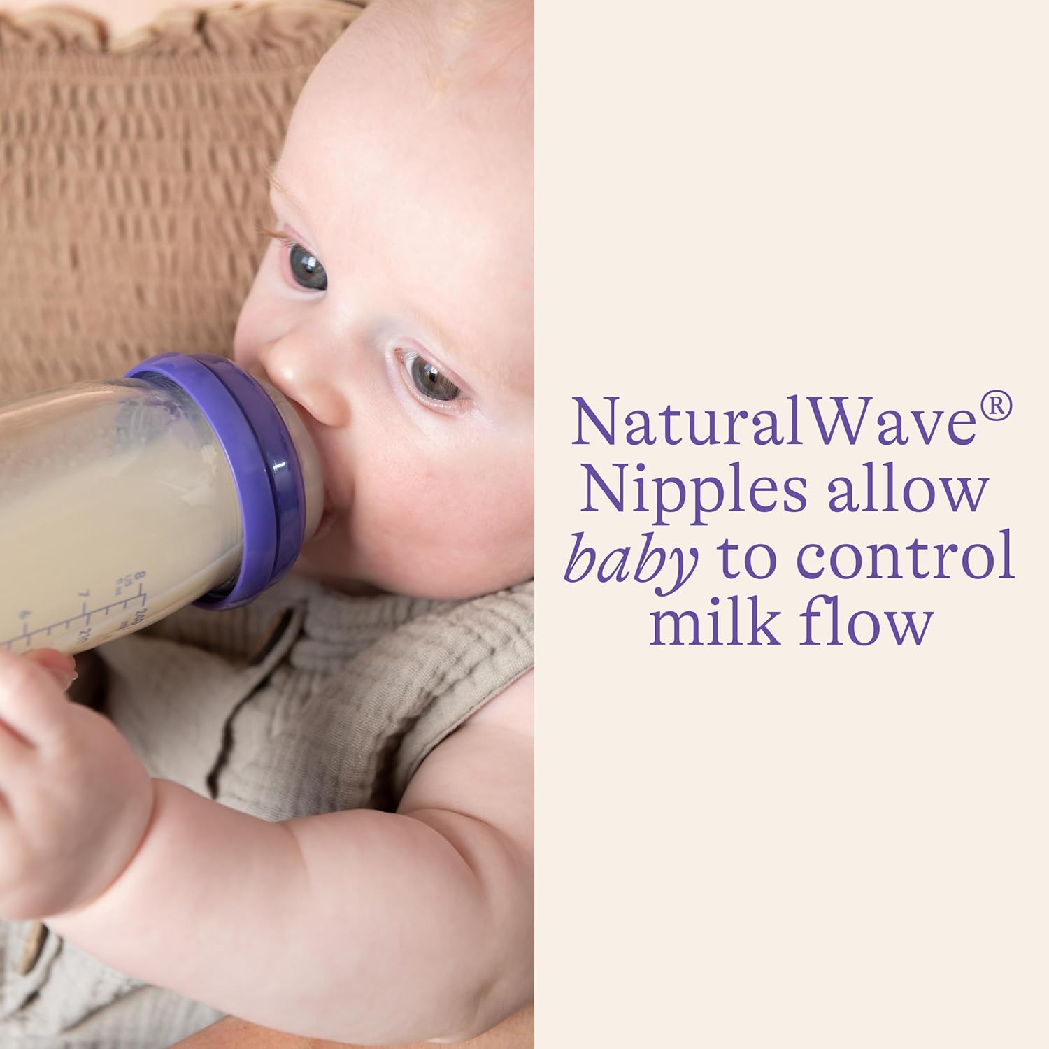 Lansinoh Anti-Colic Glass Baby Bottles for Breastfeeding Babies, 8 Ounces, 4 Count Bottles for Feeding, Baby Essentials, Includes 4 Medium Flow Nipples, Size M