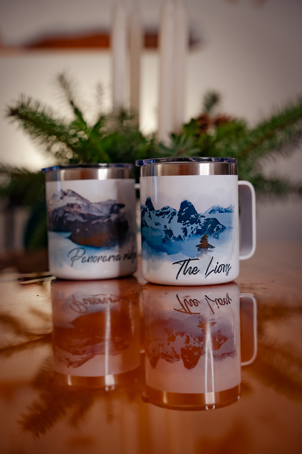 Panorama Ridge /The Lions  insulated coffee mug
