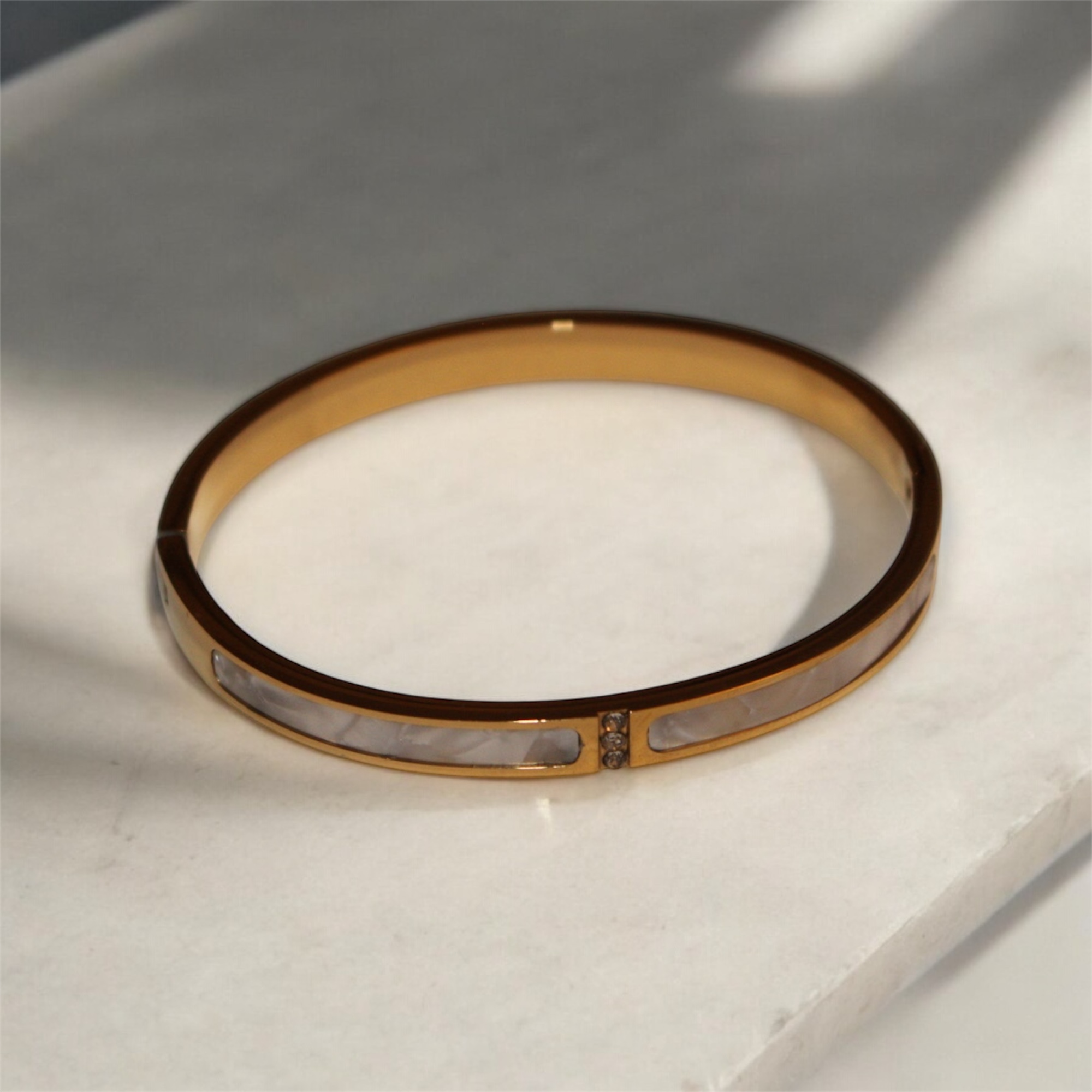 Golden 'White Enamel' Bangle