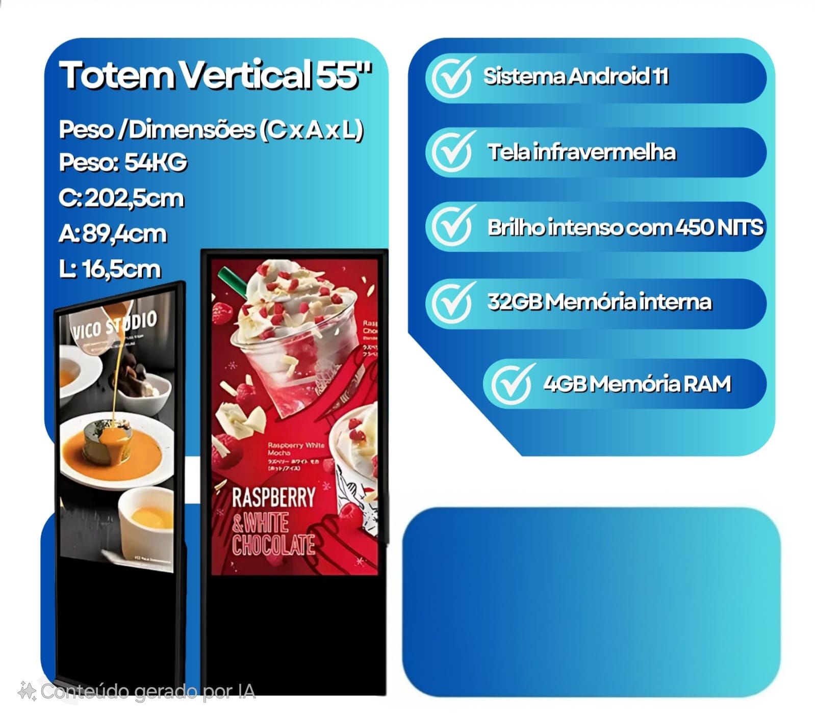 Totem Digital 55" polegadas