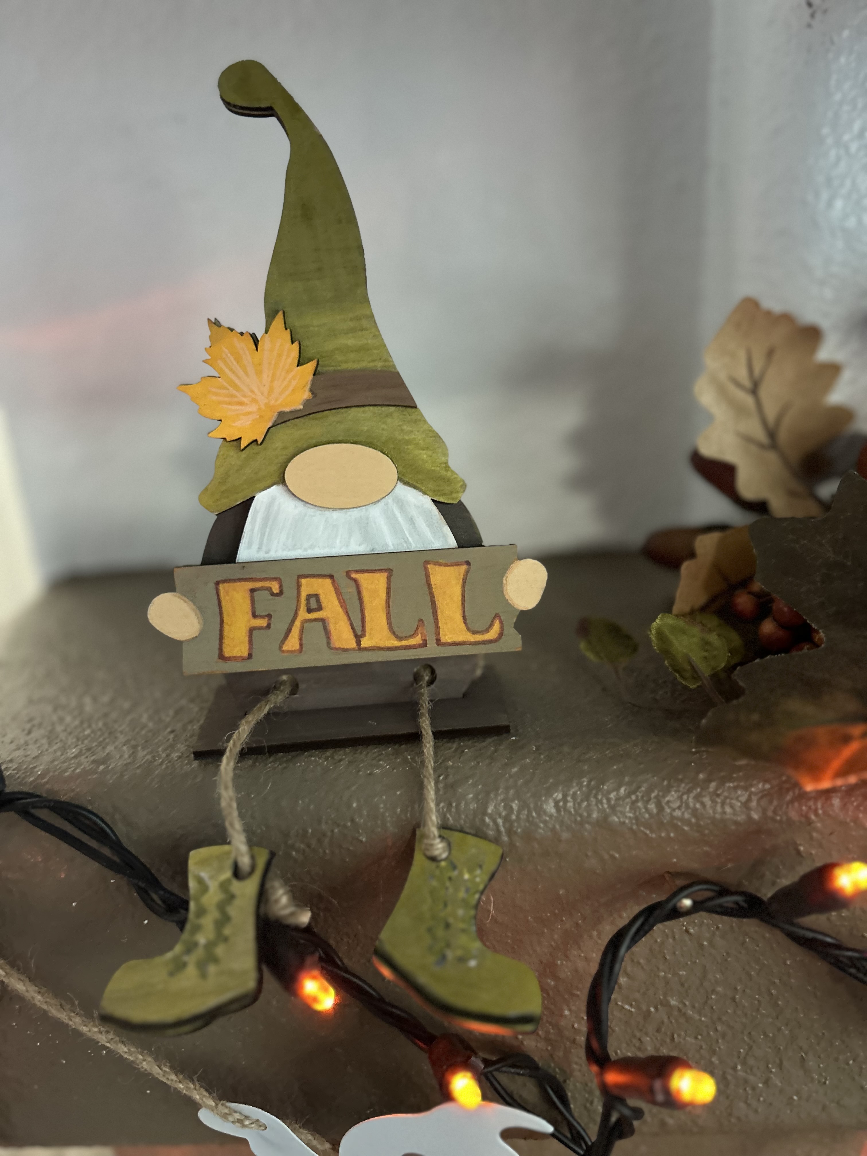 Fall Wooden Gnome Figurine