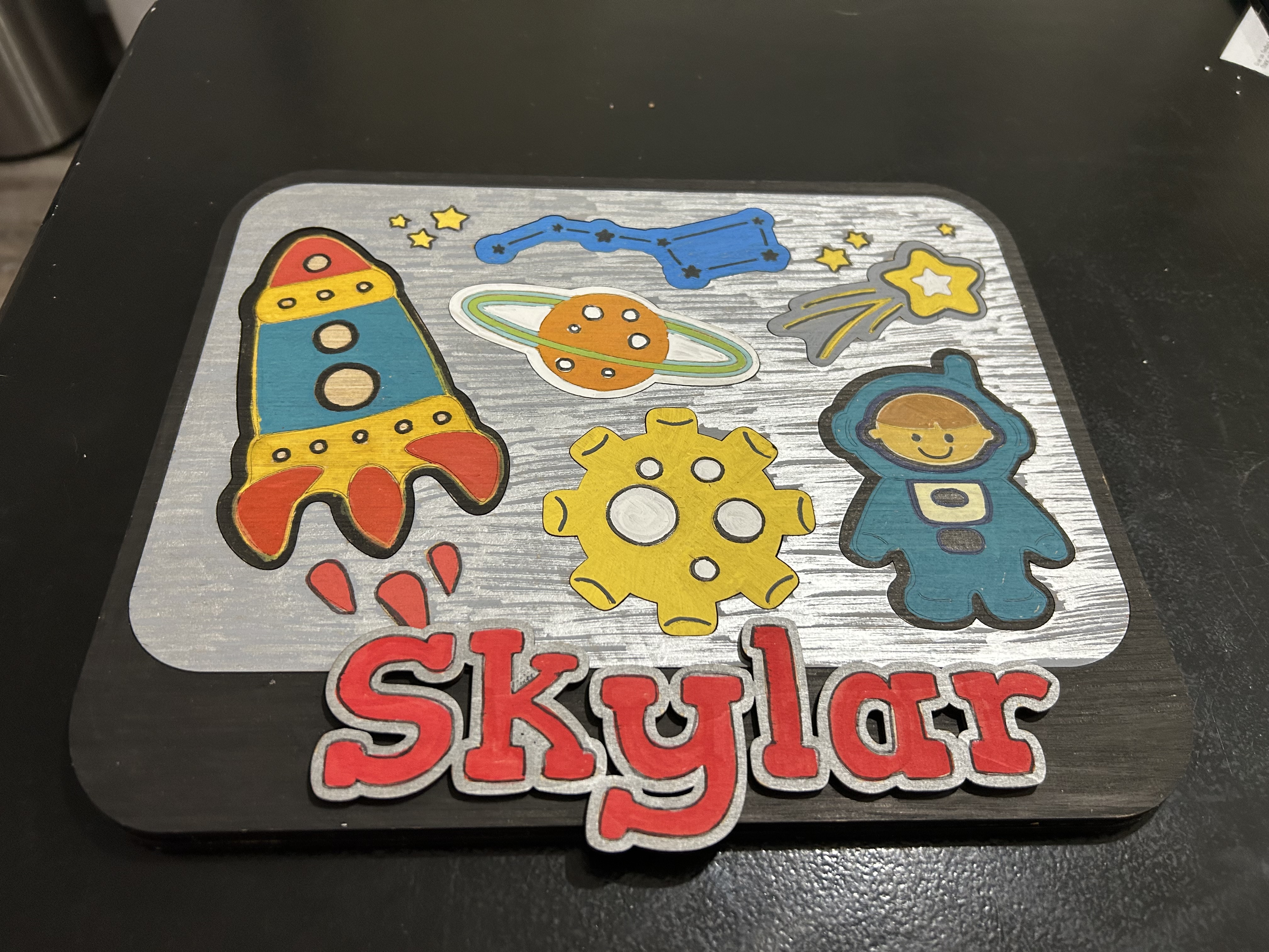 Large Personalized Space-Themed Name Puzzle