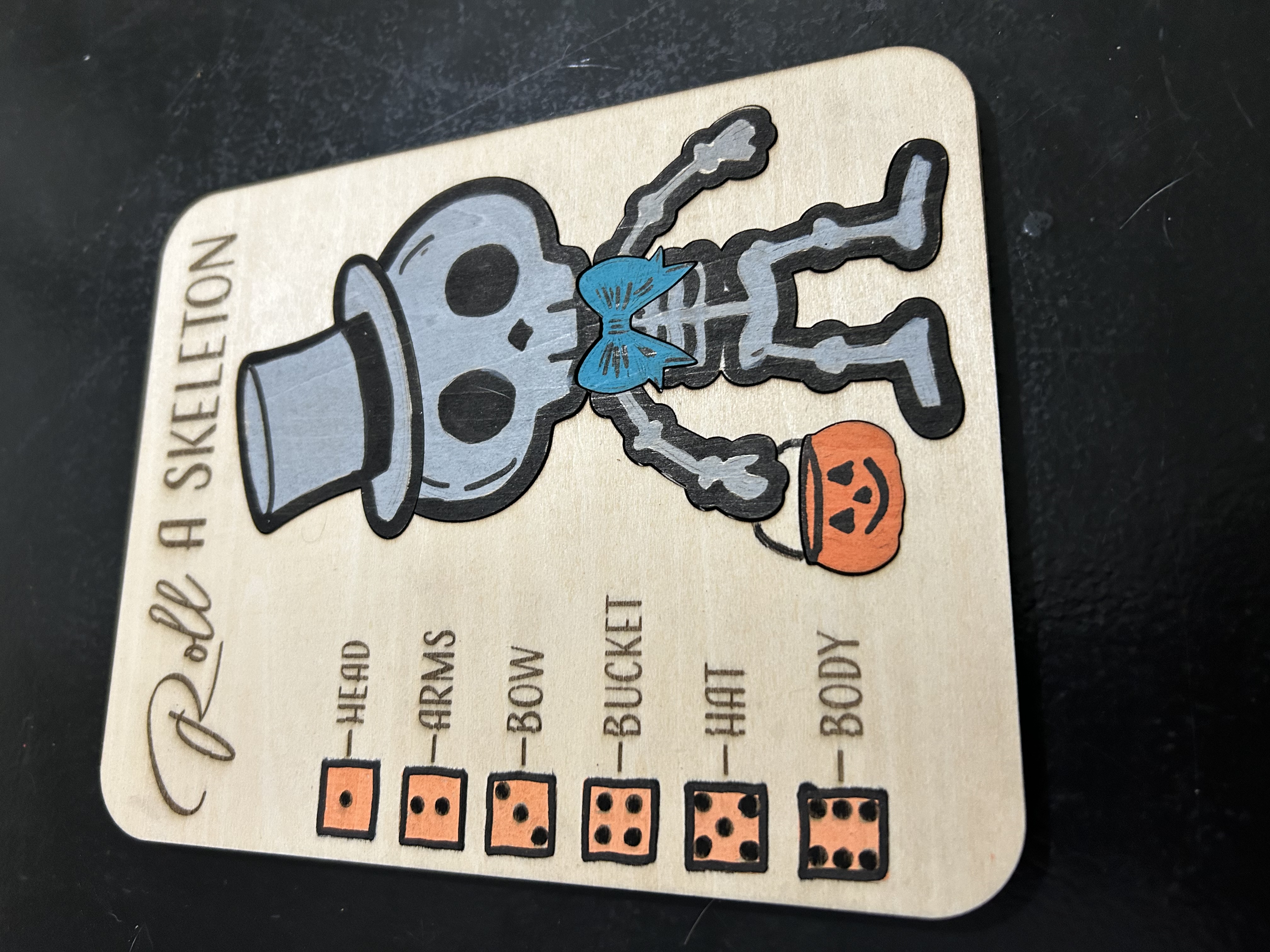 Set of 2 - Roll a Skeleton Game Card