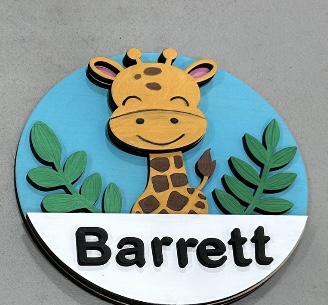 Personalized Giraffe Name Plaque