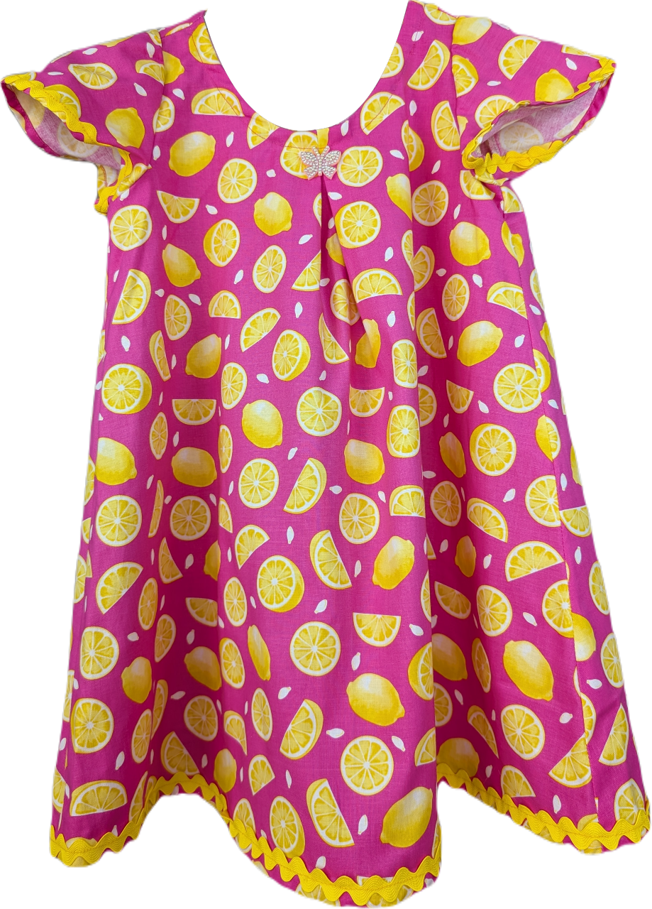 Lemon Print Girl's Dress