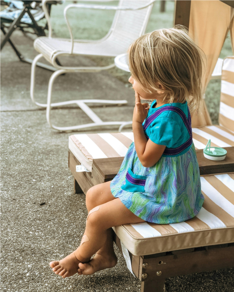 Girls' Blue and Green Dress