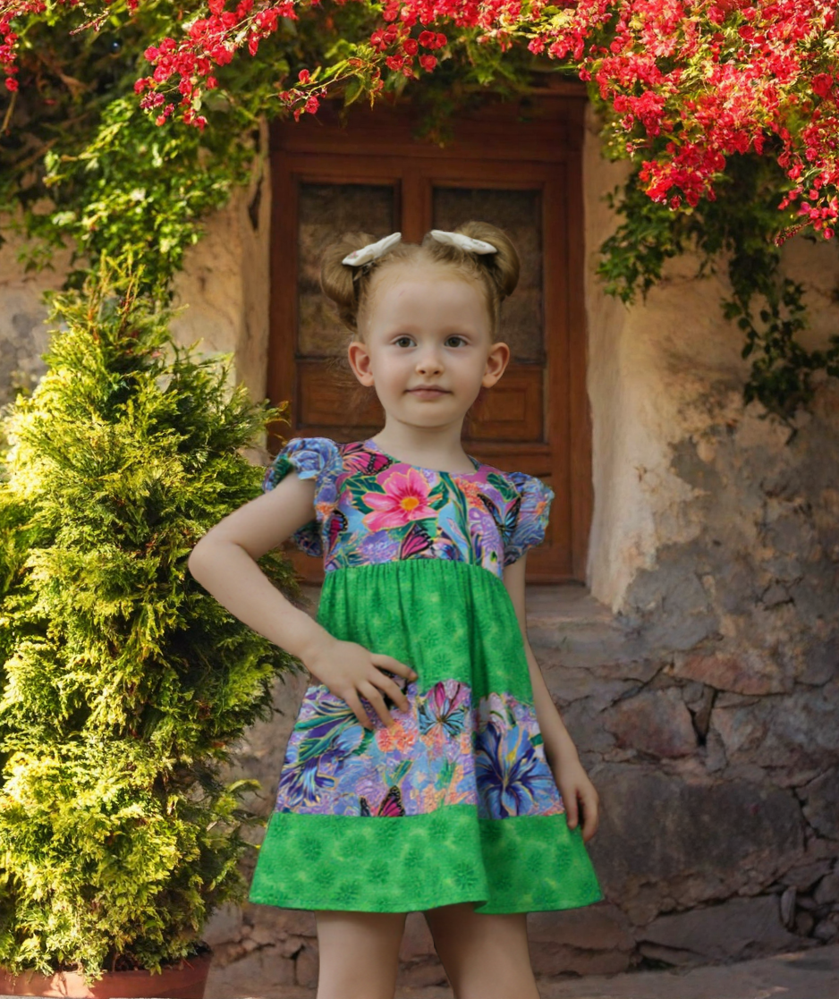 Floral and Butterfly Dress