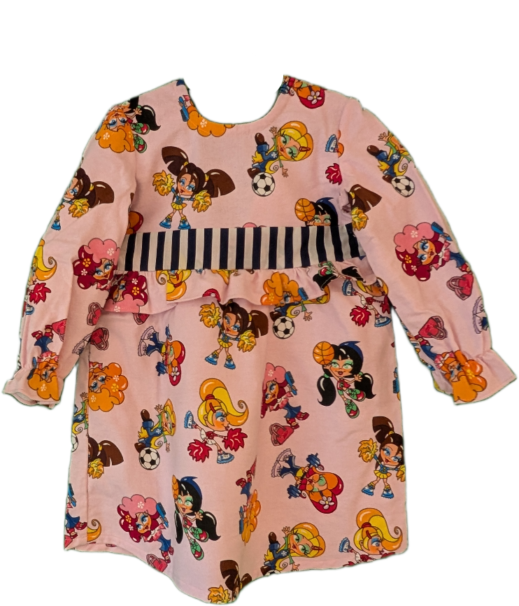 Girls' Cartoon Print Dress