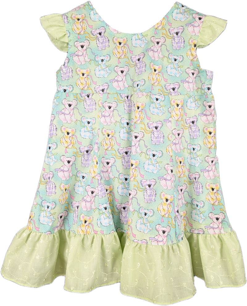 Girls' Koala Print Summer Dress