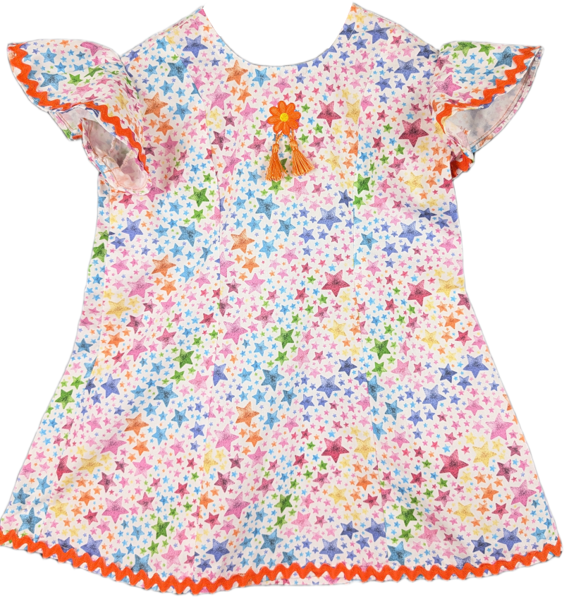 Colorful Star Print Girls Dress