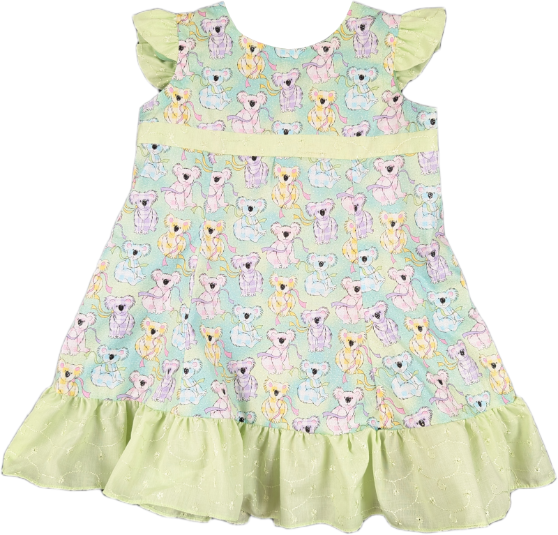 Girls' Koala Print Summer Dress