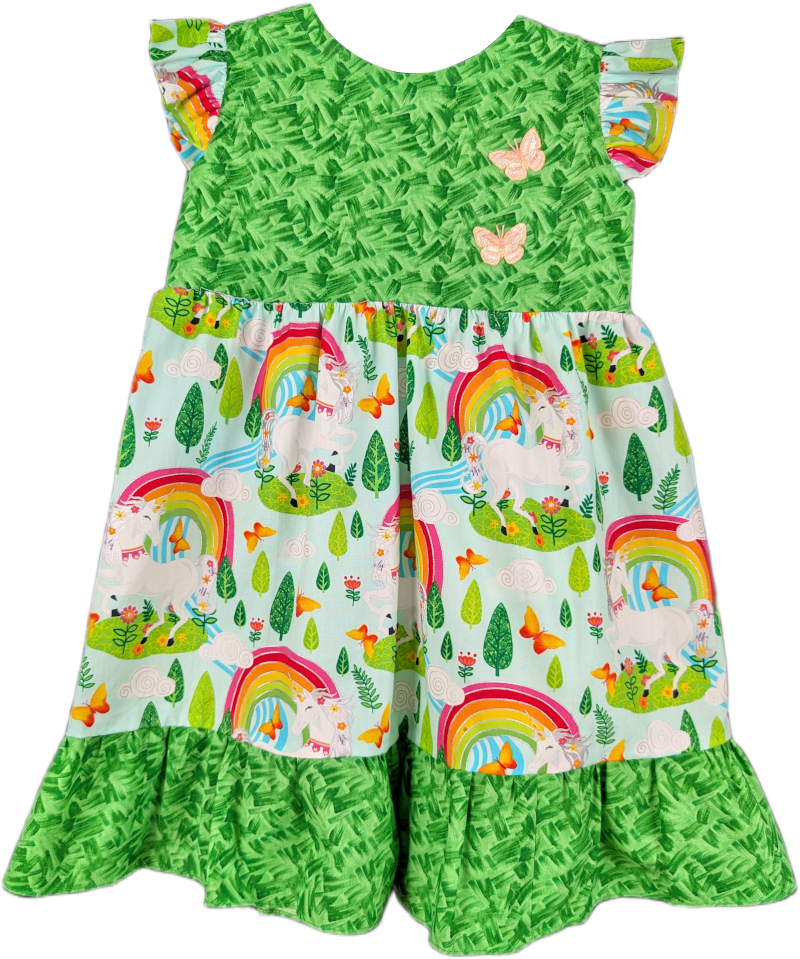Girls' Rainbow Unicorn Dress