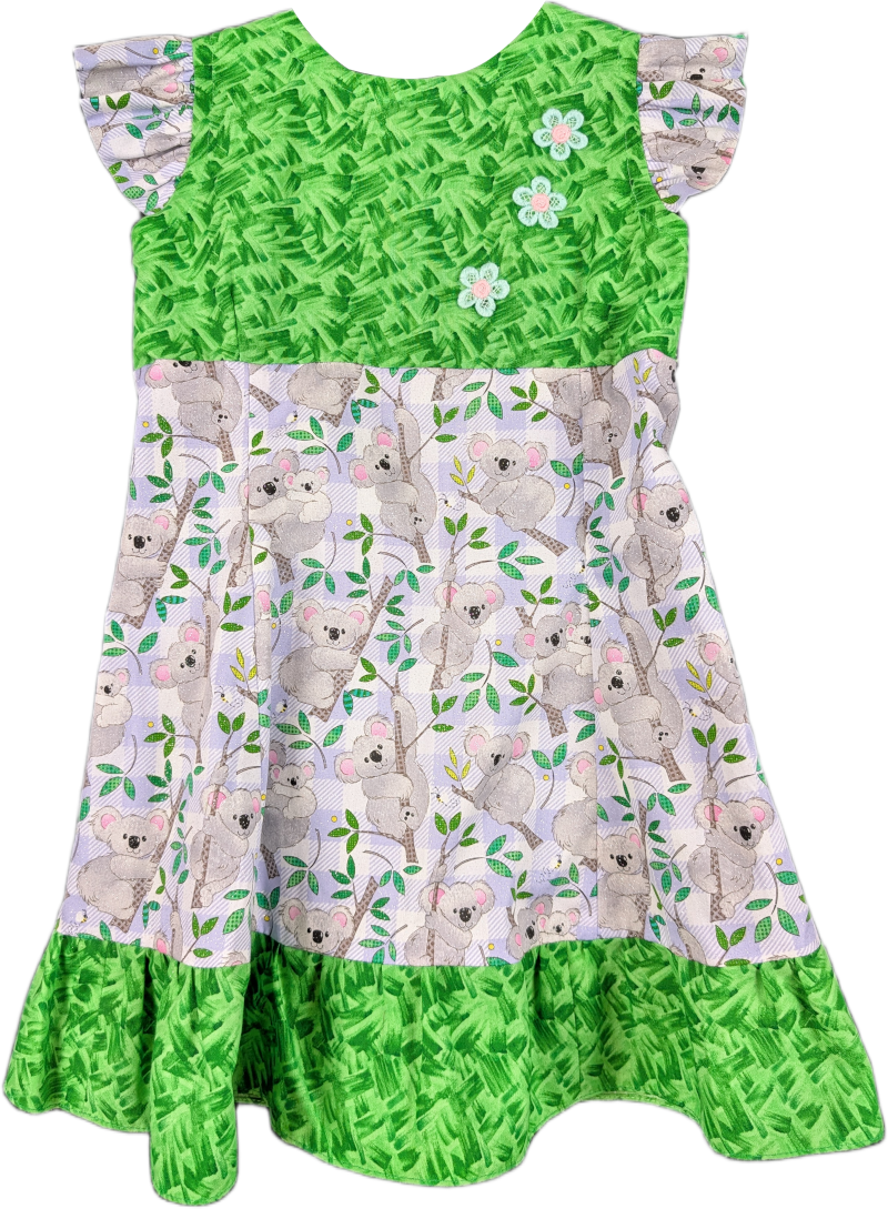 Girls' Koala Print Summer Dress