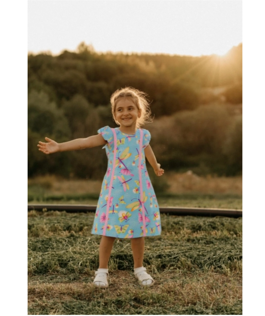 Girls' butterfly and dragonfly dress