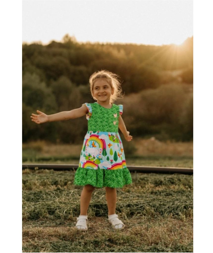 Girls' Rainbow Unicorn Dress