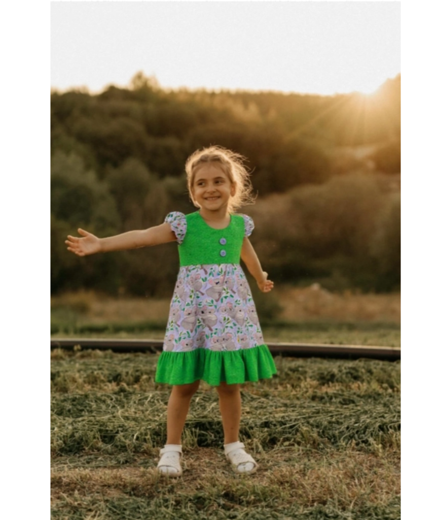 Green Koala Bear Girl's Dress