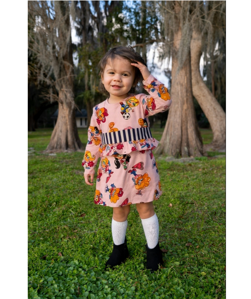 Girls' Cartoon Print Dress