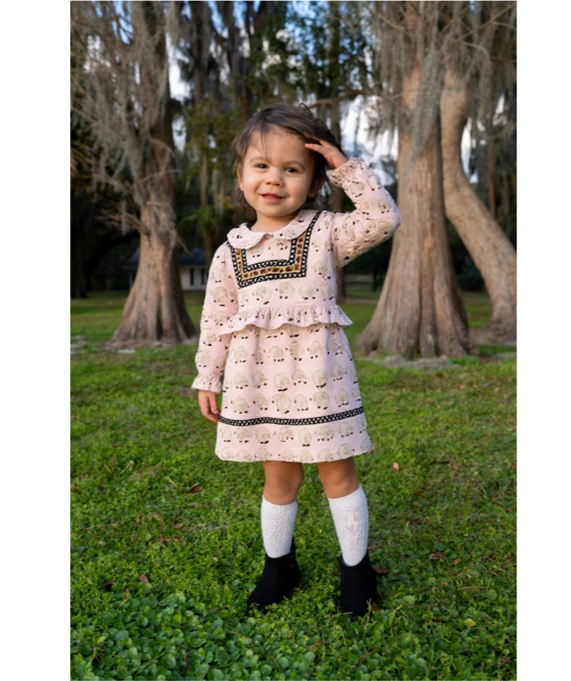 Girls' Sheep Print Dress