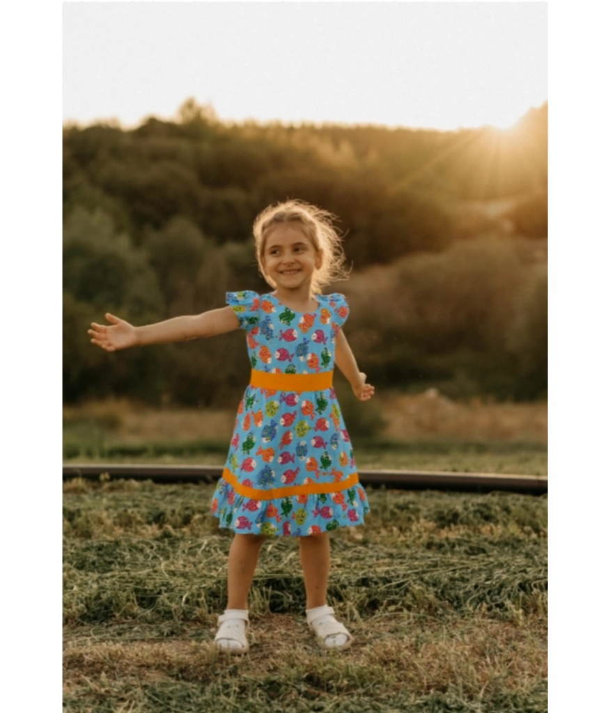 Girls' Floral Print Summer Dress