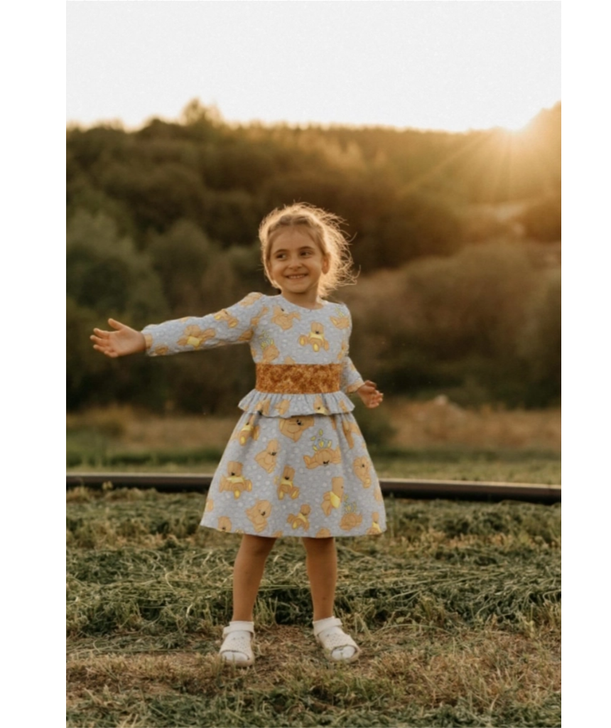 Children's Teddy Bear Print Dress