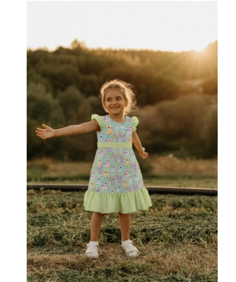Girls' Koala Print Summer Dress