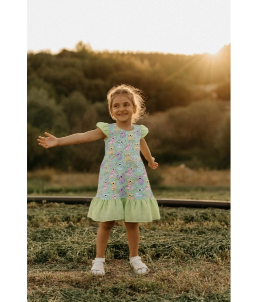 Girls' Koala Print Summer Dress