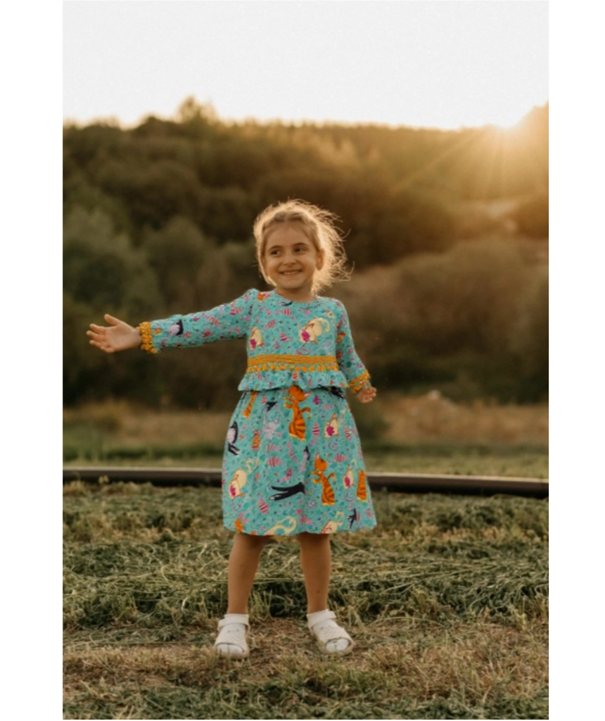 Children's Cat Print Dress