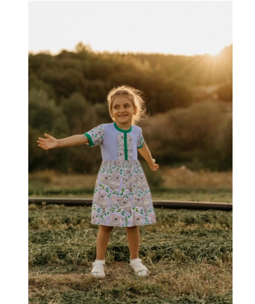 Koala Bear Print Girls' Dress