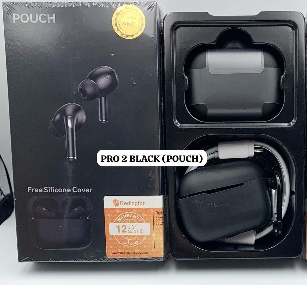Pro 2 Black Wireless Earbuds with pouch