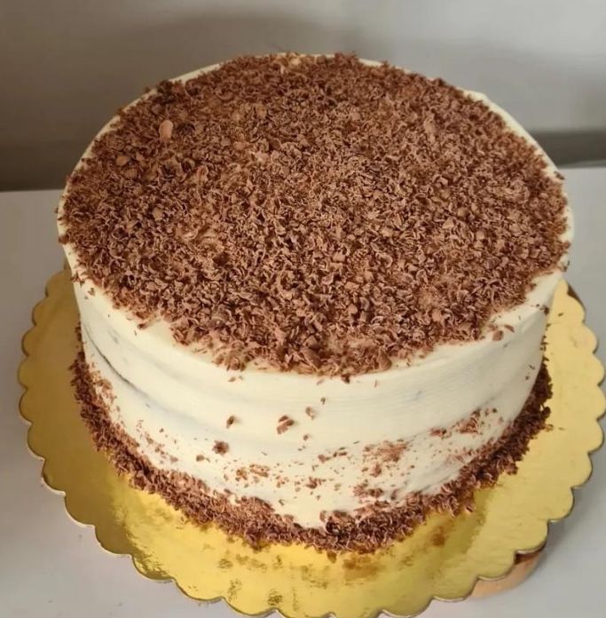 Slagroomtaart met Chocoladeschaafsel